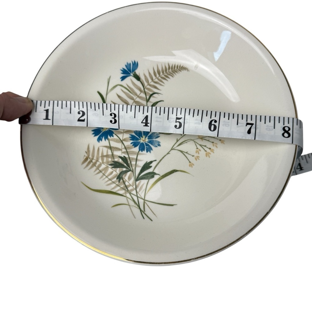 Paden City Pottery Bluebell Bowl /Dinner Plate USA Oven Proof 8” Wildflower MCM - Picture 6 of 16